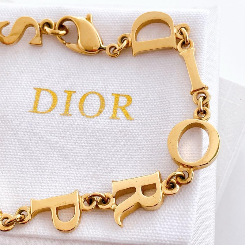 🌺Dior🌺字母拼接金色手鍊|經典logo✦fufu style 精品✦ 時尚耐看|手環.Dior手鍊-2