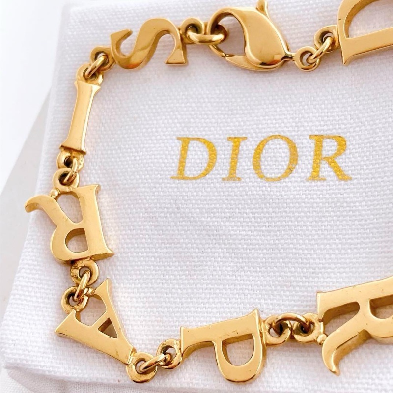 🌺Dior🌺字母拼接金色手鍊|經典logo✦fufu style 精品✦ 時尚耐看|手環.Dior手鍊-3
