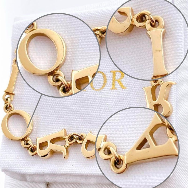 🌺Dior🌺字母拼接金色手鍊|經典logo✦fufu style 精品✦ 時尚耐看|手環.Dior手鍊-7