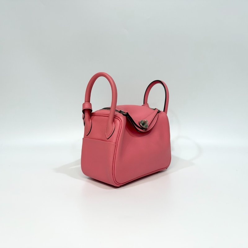 HERMES 8W唇膏粉銀釦Swift牛皮mini lindy-2