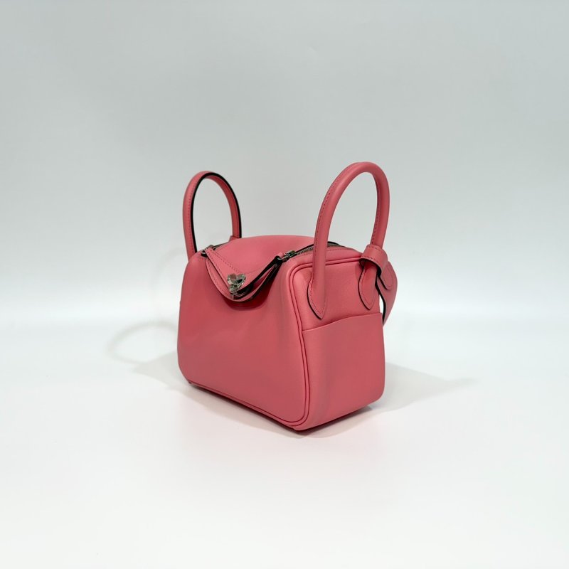 HERMES 8W唇膏粉銀釦Swift牛皮mini lindy-3