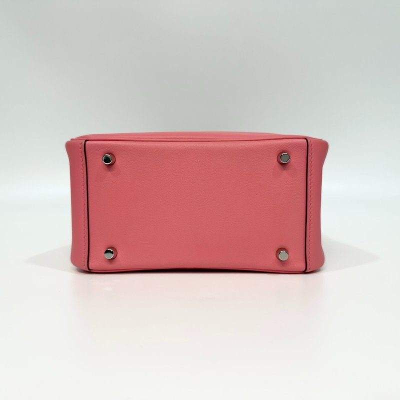 HERMES 8W唇膏粉銀釦Swift牛皮mini lindy-4