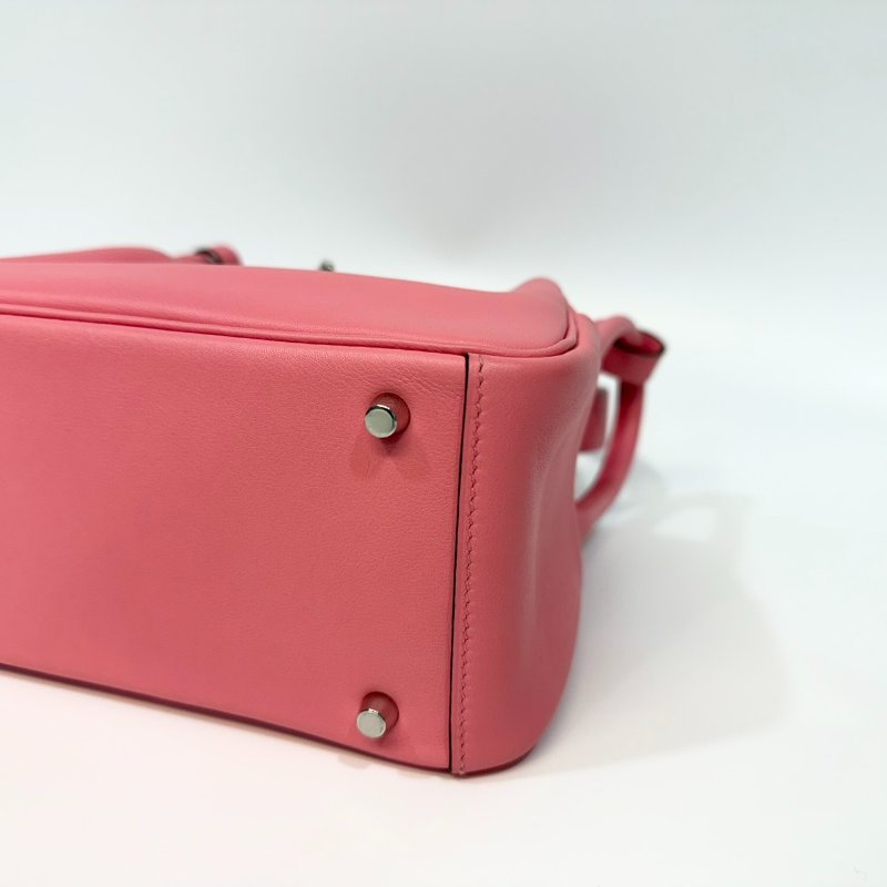 HERMES 8W唇膏粉銀釦Swift牛皮mini lindy-6