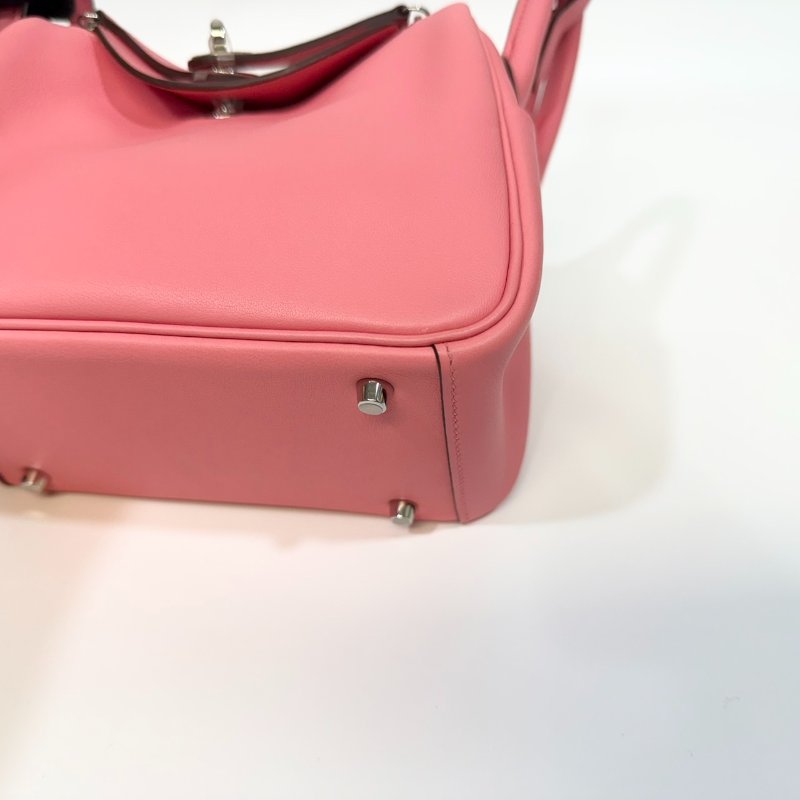 HERMES 8W唇膏粉銀釦Swift牛皮mini lindy-7