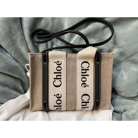 Chloé woody tote mini Chloe托特 深藍色 九成新 附防塵袋及保證卡