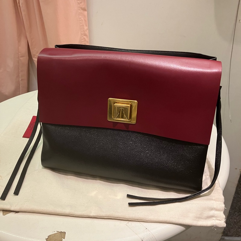 Valentino VRING  黑紅肩背包-3