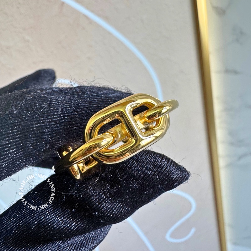HERMES Scarf Ring 經典 豬鼻 絲巾扣 全新 保存品-1