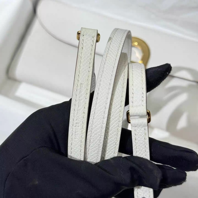 有購證💓 愛馬仕Hermes豬鼻子奶灰色金扣包  B刻-3