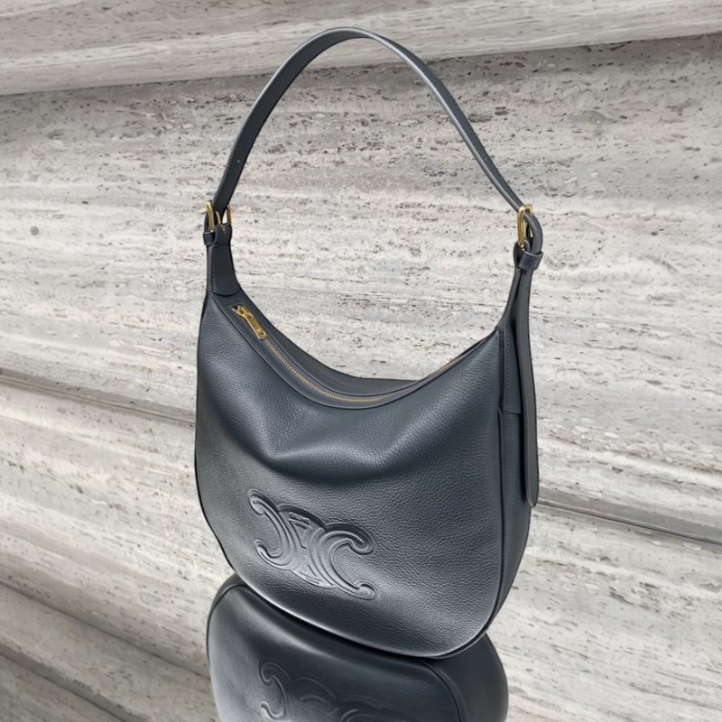 ✨快閃特價✨Celine 117253 小款 Heloise Cuir 凱旋門柔軟小牛皮包 黑色/可斜背-8