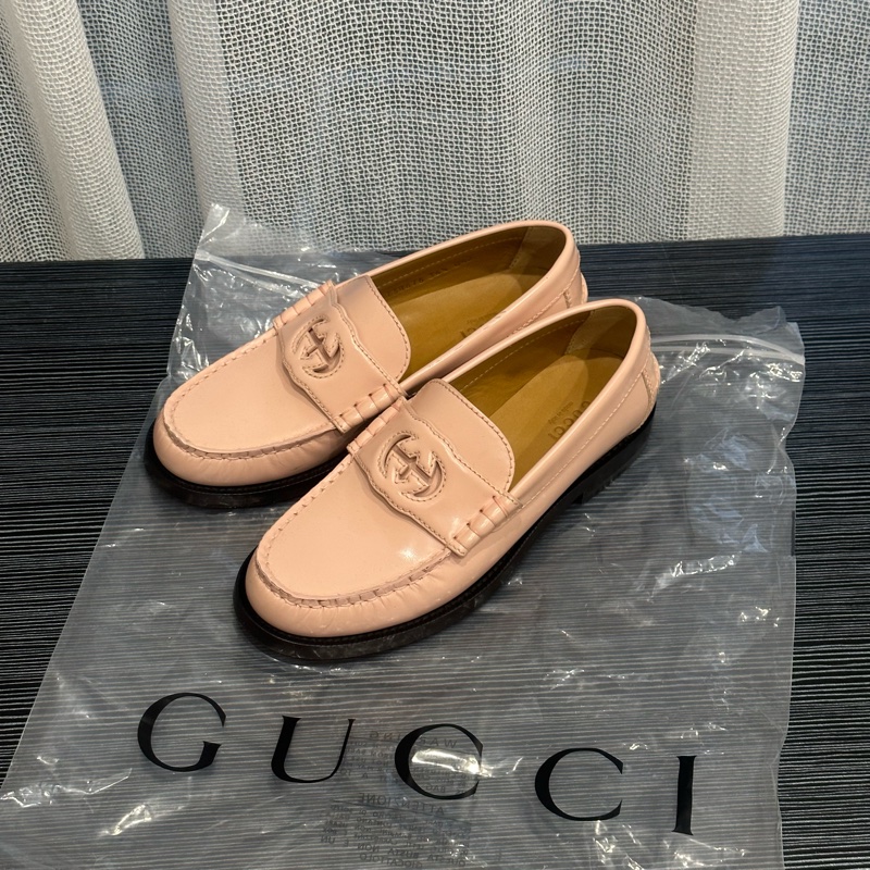 全新閒置❤️36.5碼 gucci #蜜桃粉 #樂福鞋 #平底鞋 #休閒鞋-3