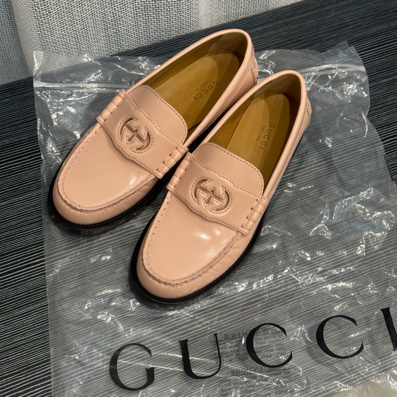 全新閒置❤️36.5碼 gucci #蜜桃粉 #樂福鞋 #平底鞋 #休閒鞋-4