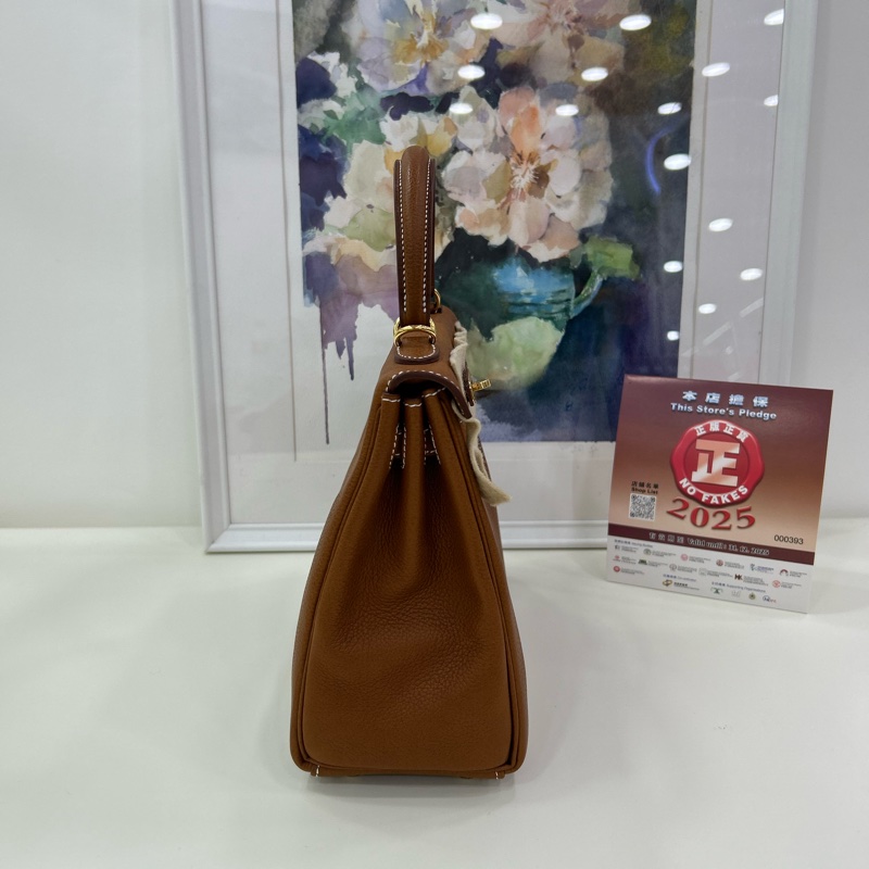 愛馬仕 Kelly 25 金棕金扣 福寶馬鞍皮 雙肩帶  K刻  全新全套 Hermes Kelly 25 Stamp K Gold color GHW Barenia Faubourg leather Double Straps Brand New full set-3