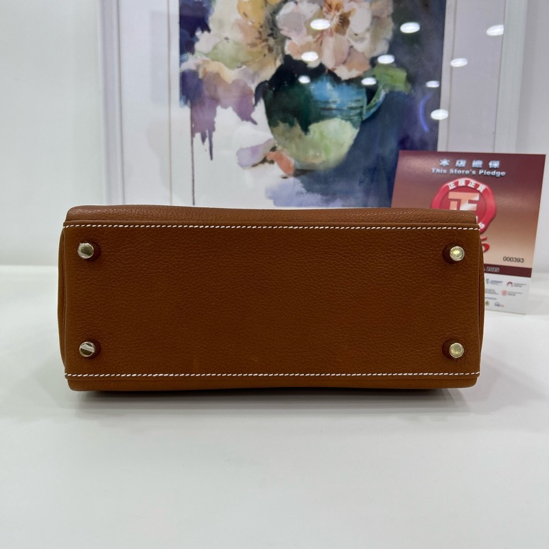 愛馬仕 Kelly 25 金棕金扣 福寶馬鞍皮 雙肩帶  K刻  全新全套 Hermes Kelly 25 Stamp K Gold color GHW Barenia Faubourg leather Double Straps Brand New full set-9