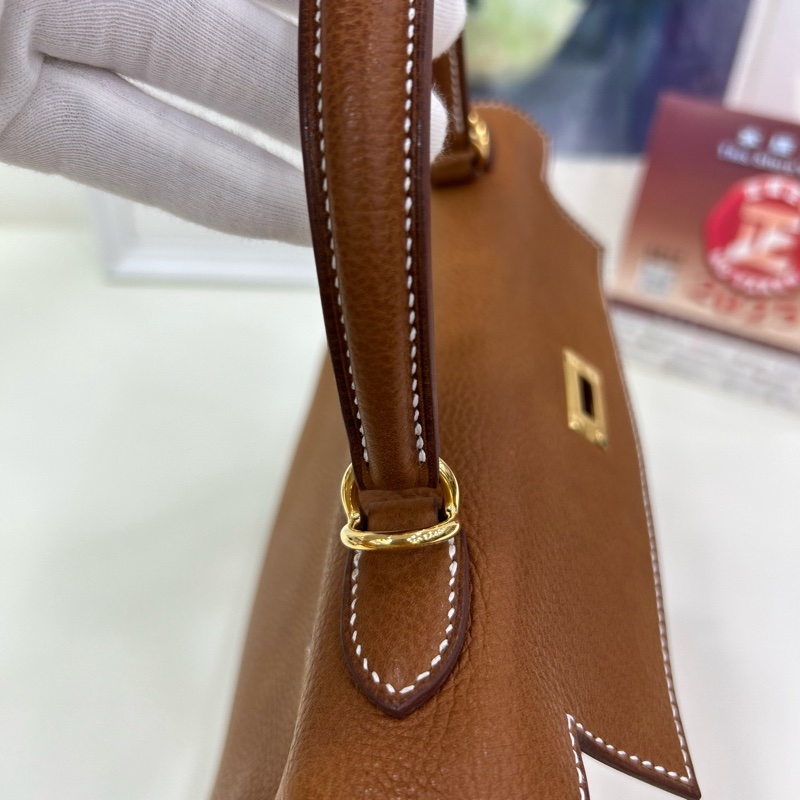 愛馬仕 Kelly 25 金棕金扣 福寶馬鞍皮 雙肩帶  K刻  全新全套 Hermes Kelly 25 Stamp K Gold color GHW Barenia Faubourg leather Double Straps Brand New full set-17