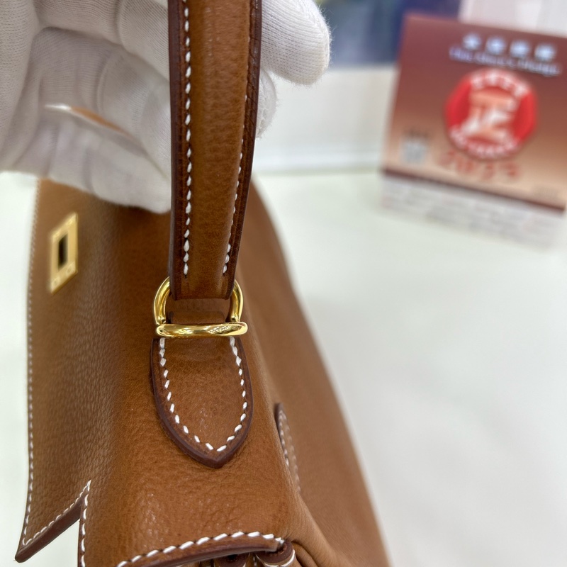 愛馬仕 Kelly 25 金棕金扣 福寶馬鞍皮 雙肩帶  K刻  全新全套 Hermes Kelly 25 Stamp K Gold color GHW Barenia Faubourg leather Double Straps Brand New full set-18