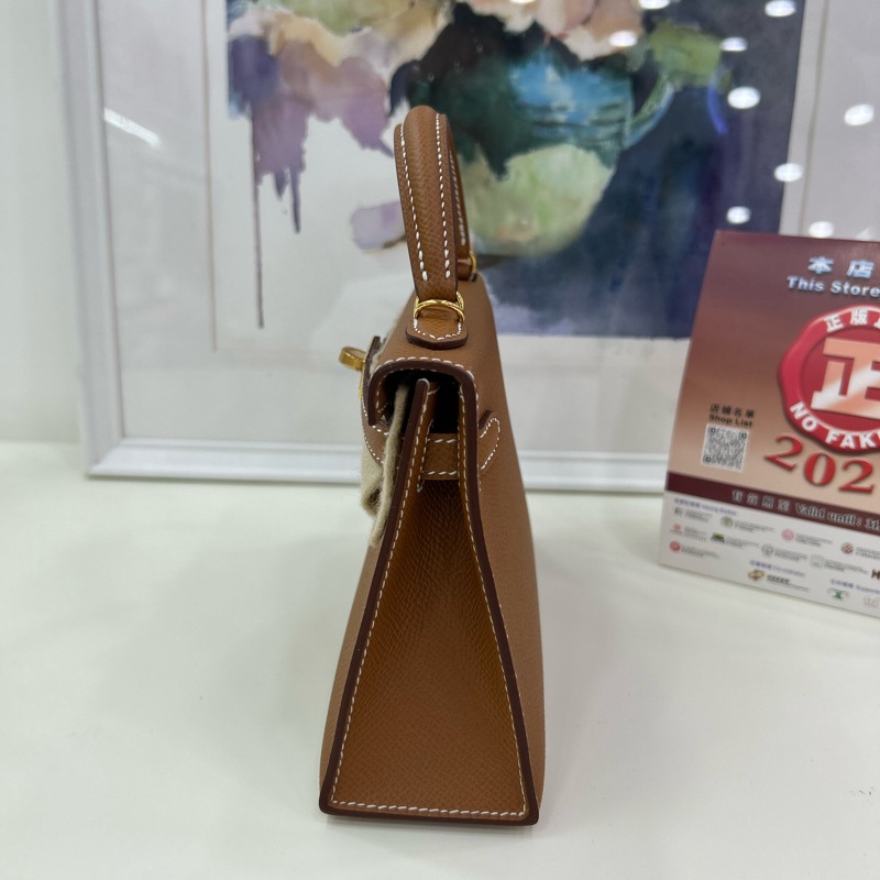 愛馬仕 mini Kelly 二代 B刻 金棕金扣 epsom皮 全膜全新全套 Brand New Hermes Mini Kelly II Stamp B, Gold Epsom GHW full set-2