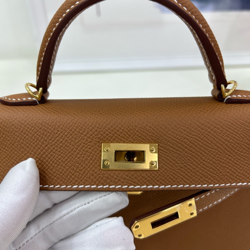 愛馬仕 mini Kelly 二代 B刻 金棕金扣 epsom皮 全膜全新全套 Brand New Hermes Mini Kelly II Stamp B, Gold Epsom GHW full set-16