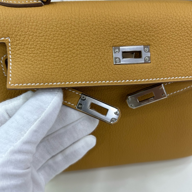 愛馬仕 Kelly 25 W刻 沙灘金銀扣 Togo皮 全新全套 原單 Hermes Kelly 25 Stamp W Natural Sable PHW Togo leather Brand New Full Set with original receipt-16