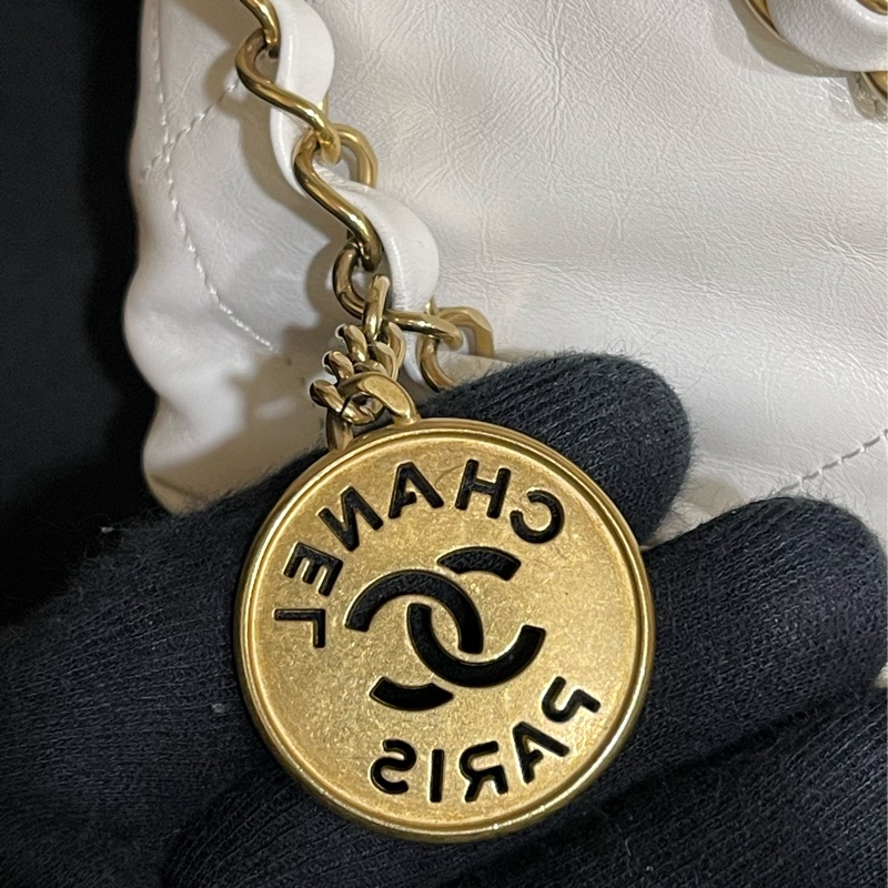 Chanel香奈兒中號白色垃圾袋22nag（大全配購證齊全‼️)-5