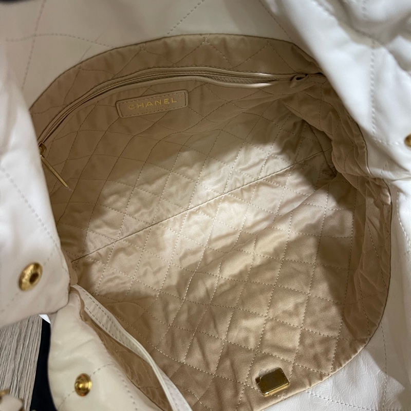 Chanel香奈兒中號白色垃圾袋22nag（大全配購證齊全‼️)-11