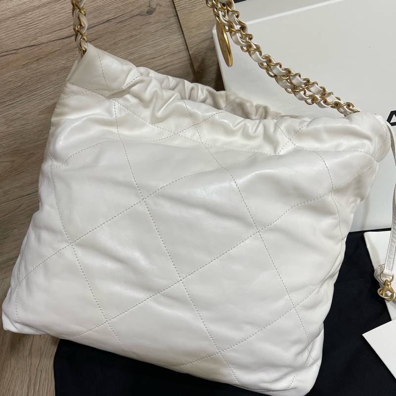 Chanel香奈兒中號白色垃圾袋22nag（大全配購證齊全‼️)-15