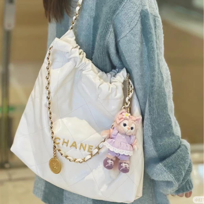 Chanel香奈兒中號白色垃圾袋22nag（大全配購證齊全‼️)-17