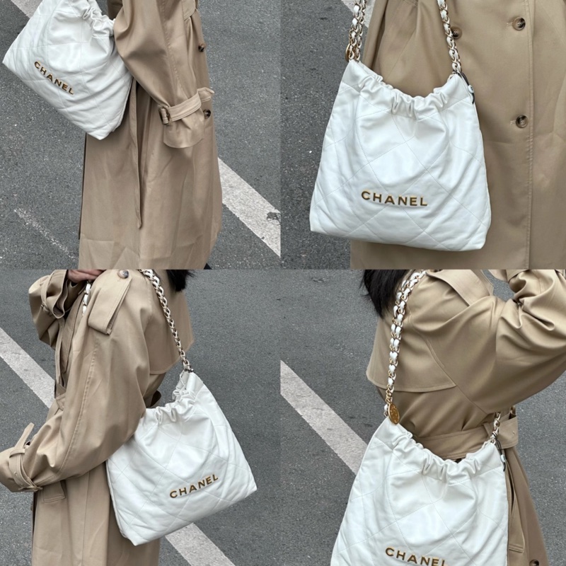 Chanel香奈兒中號白色垃圾袋22nag（大全配購證齊全‼️)-19