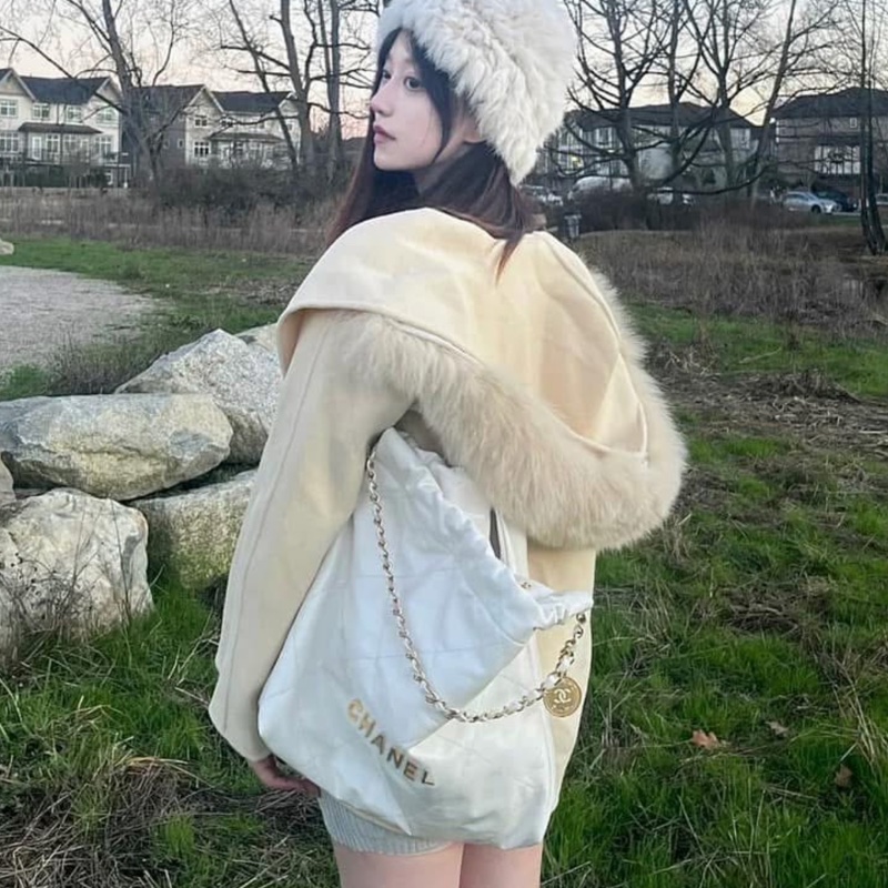 Chanel香奈兒中號白色垃圾袋22nag（大全配購證齊全‼️)-20