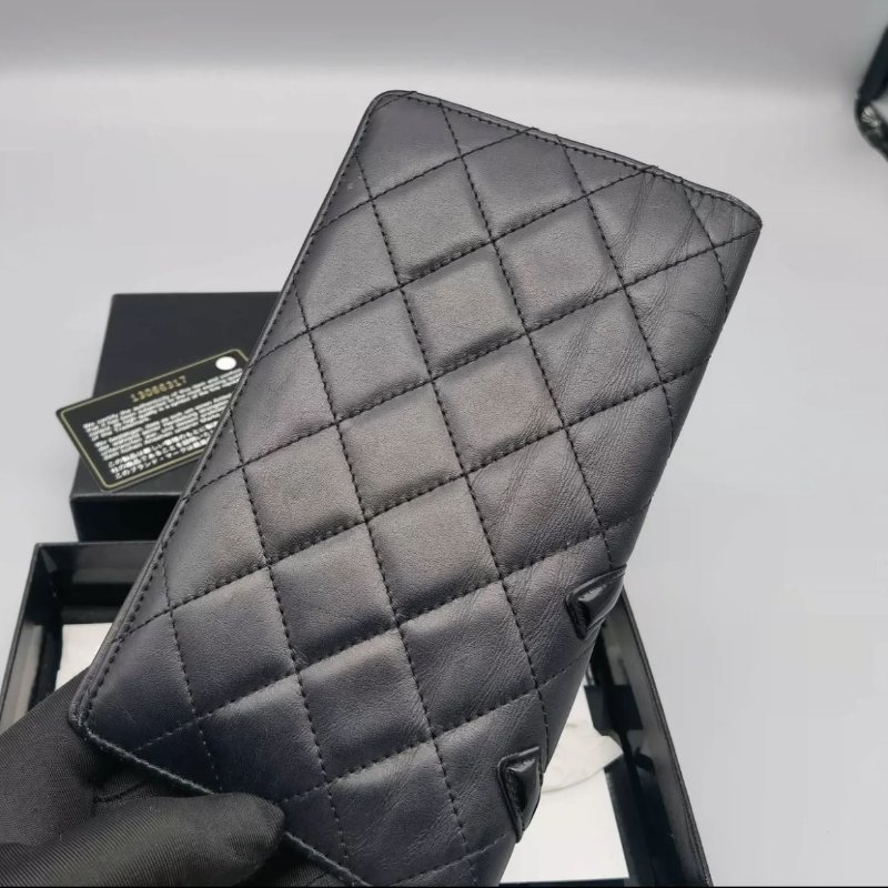 CHANEL 康朋錢包長夾13開 玫紅內裡 卡位多 很新 配件有卡以及盒子-2