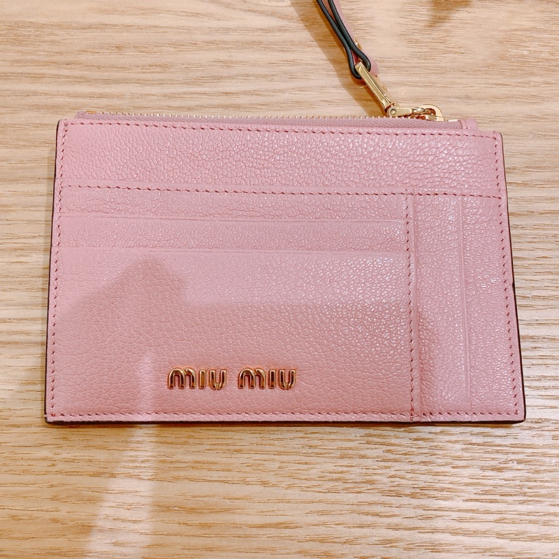 TW4278 Miumiu 粉色拉鏈卡包 Zipped Card Holder-12