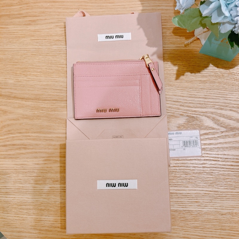 TW4278 Miumiu 粉色拉鏈卡包 Zipped Card Holder-13