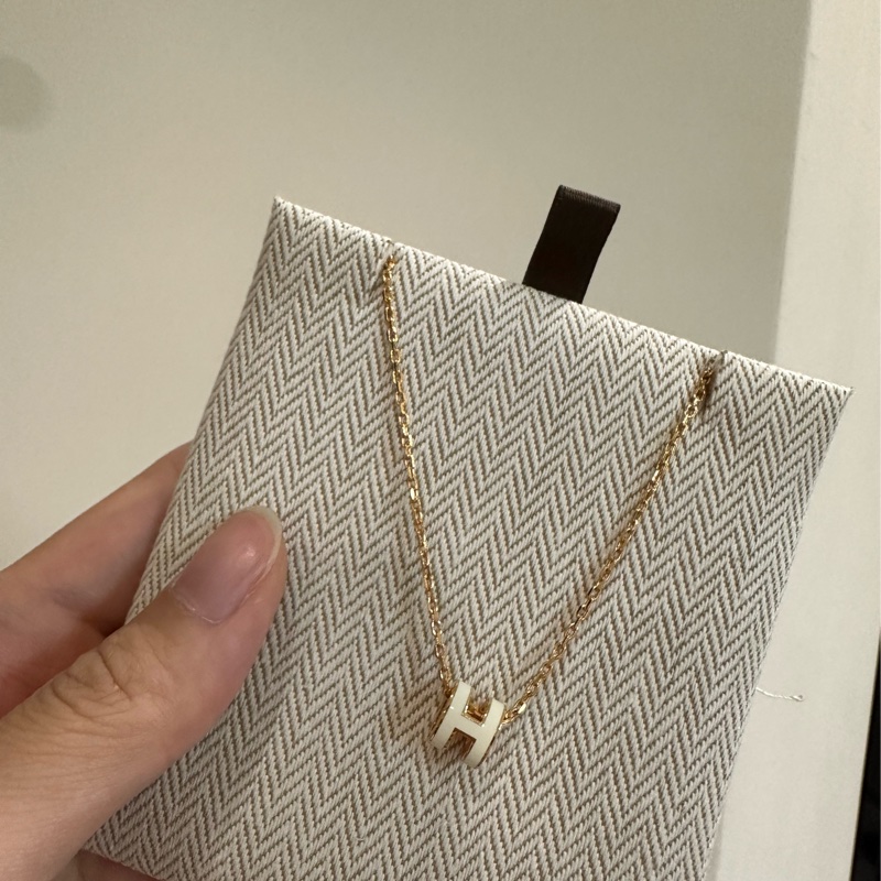 Hermes mini h pop 白色玫瑰金-9