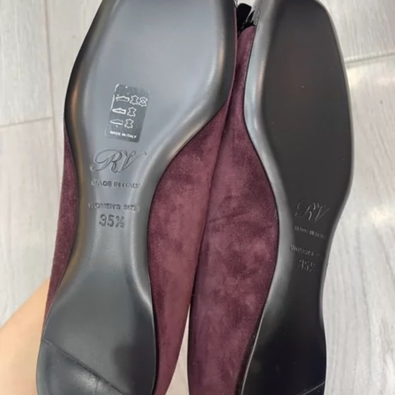 Roger Vivier 方扣麂皮平底鞋 35.5號 全新僅試穿-4