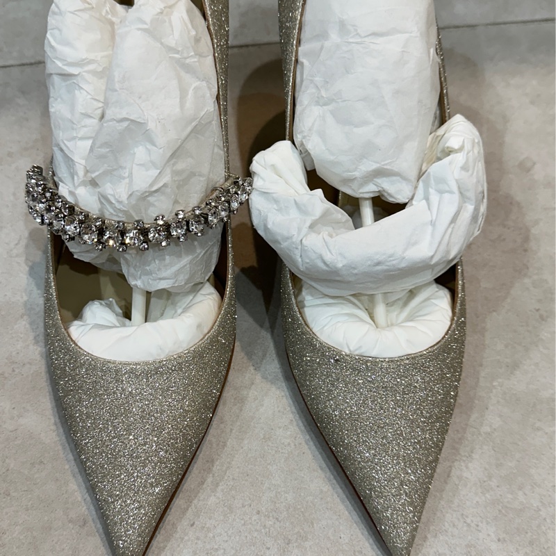 完美婚鞋Jimmy Choo 銀白鑽款 37.5-0