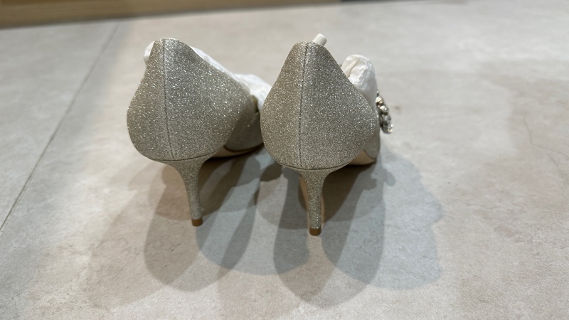 完美婚鞋Jimmy Choo 銀白鑽款 37.5-6