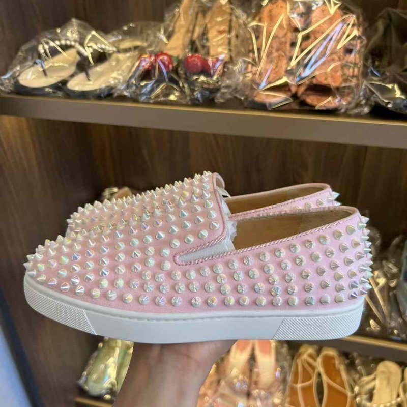 Christian Louboutin 休閒鞋 限量珍珠多彩釘 35號 原價近五萬 全新閒置-1