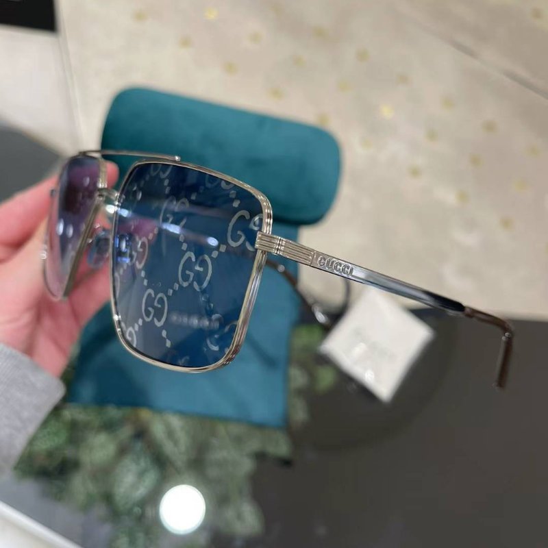 Gucci 滿LOGO 男款太陽眼鏡 全新全配-2