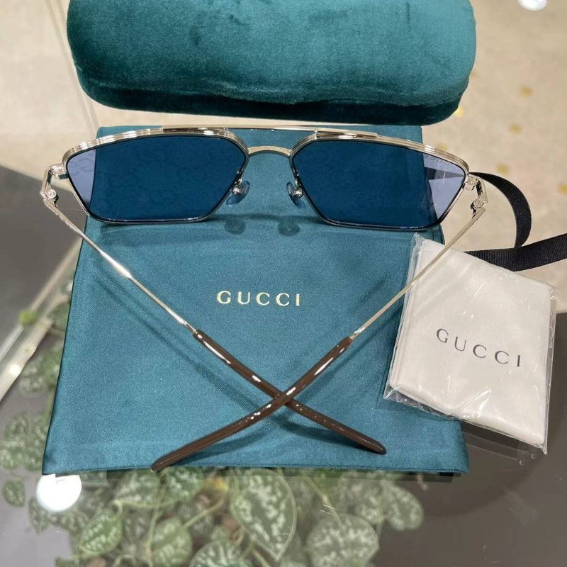 Gucci 滿LOGO 男款太陽眼鏡 全新全配-4