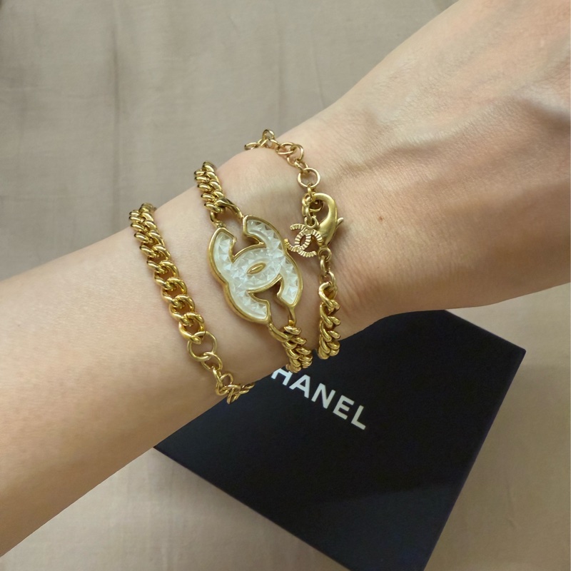 Chanel香奈兒24A高級手工坊系列半透冰糖琉璃金雙C項鍊choker-7