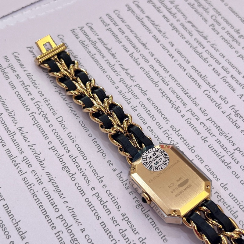 Chanel Premiere 皮穿鏈淺金色首映錶 #S H6951-2