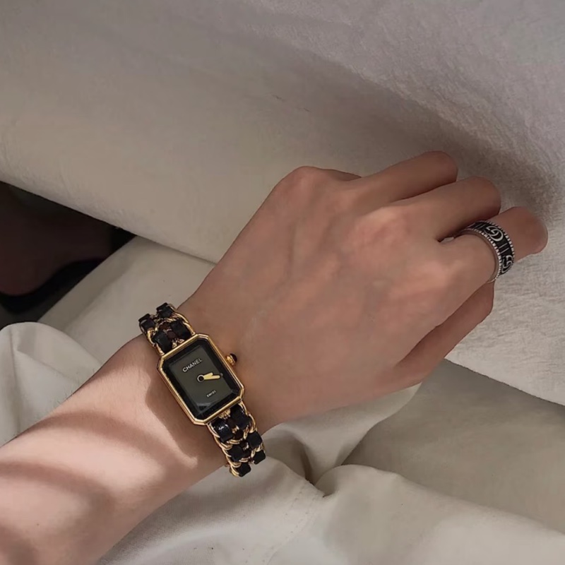 Chanel Premiere 皮穿鏈淺金色首映錶 #S H6951-3