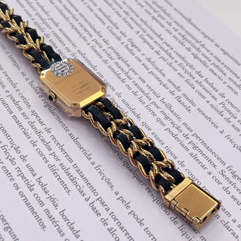 Chanel Premiere 皮穿鏈淺金色首映錶 #S H6951-9