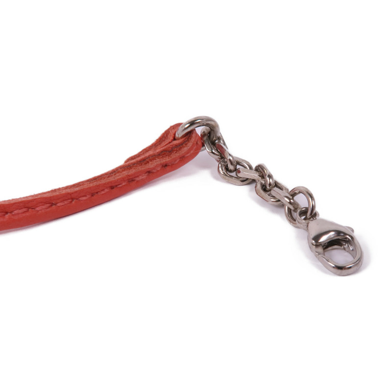 HERMES Vache Liegee皮革Charm銀扣掛飾-4