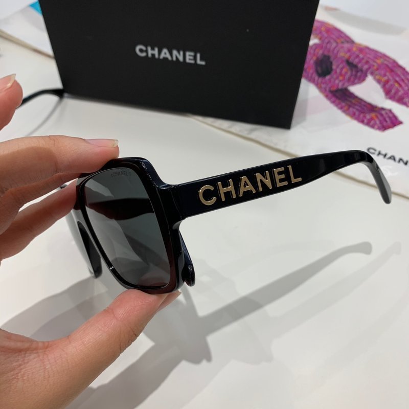 Chanel🖤5408 爆款金字方框墨鏡 全新全配-1