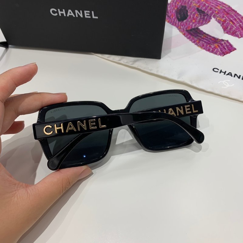 Chanel🖤5408 爆款金字方框墨鏡 全新全配-3
