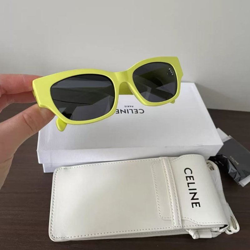 Celine 螢光綠太陽眼鏡 全新 配件齊全-0