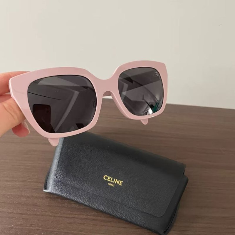 Celine 粉框字母太陽眼鏡 僅試戴 配件 眼鏡盒-0