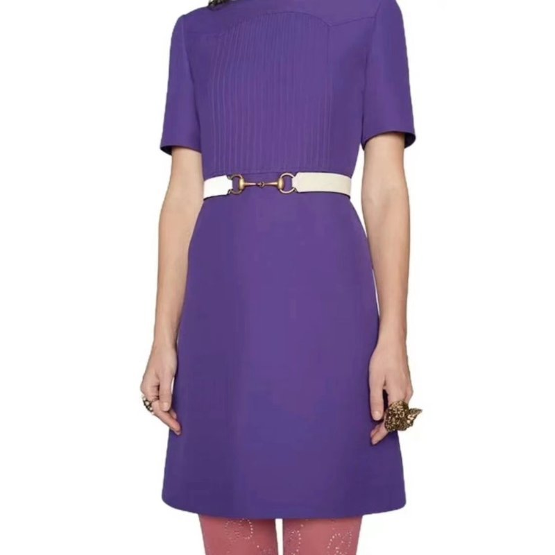 Gucci 馬銜扣腰帶 全新85碼 搭配裙子大衣都好看-0