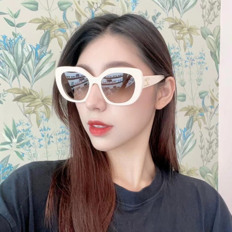 Celine 型號40226 白框太陽眼鏡-0