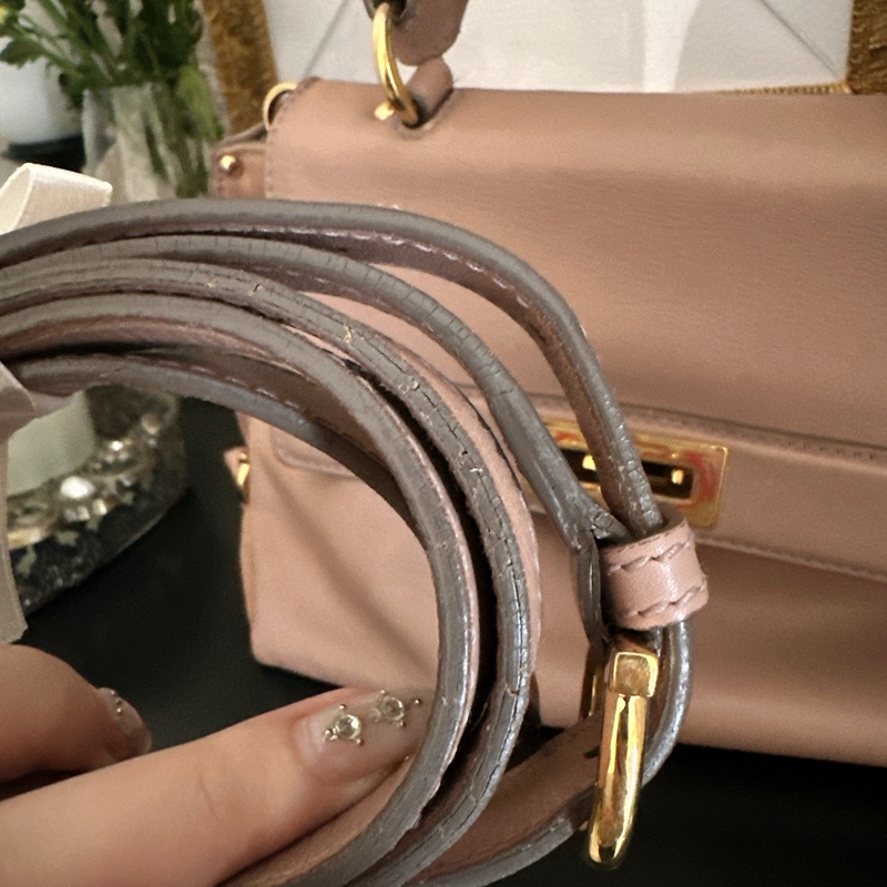 Salvatore Ferragamo SOFIA乾燥玫瑰粉色 羊皮 2way 包包-28